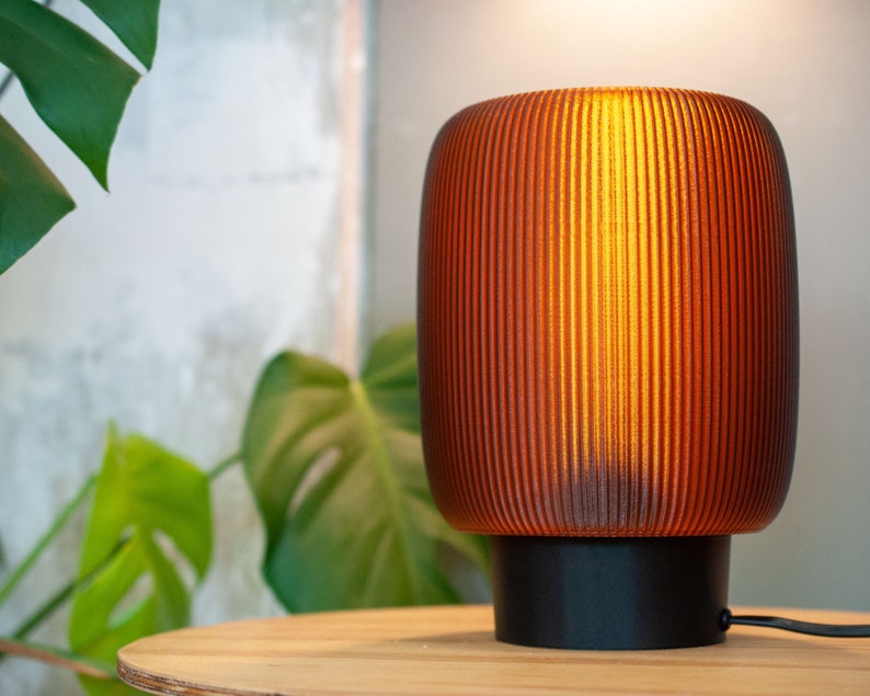 Tischlampe TORO x AMBER, minimalistische 3D-gedruckte Nachttischlampen im Retro-Stil Bild 7