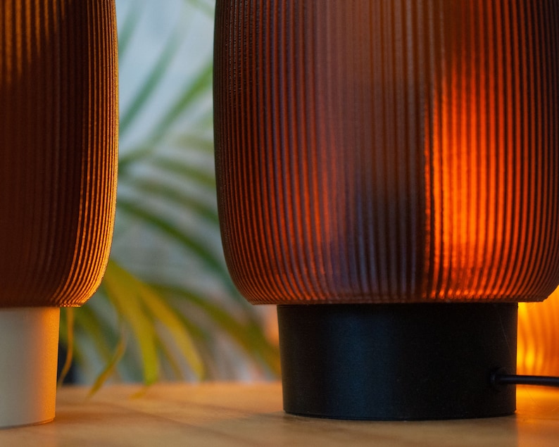 Table lamp TORO x AMBER, retro minimal 3D printed bedside lamps zdjęcie 3