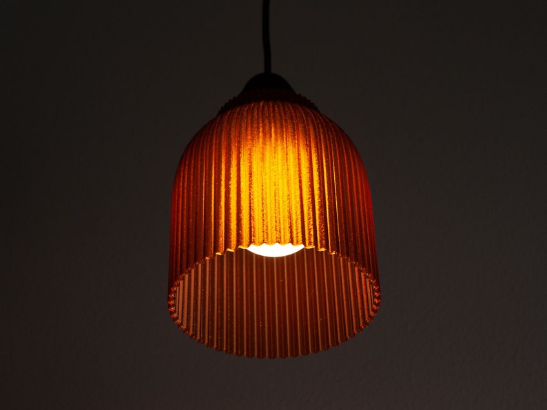 Hängelampenschirm AMBER Retro-Minimaldesign, hängende Pendelleuchte NUR LED Bild 2