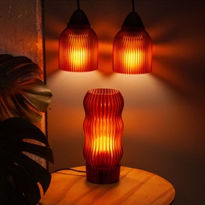 Hängelampenschirm AMBER Retro-Minimaldesign, hängende Pendelleuchte NUR LED Bild 5