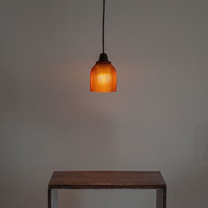 Pendant lampshade AMBER retro minimal design, hanging pendant lamp LED ONLY image 4