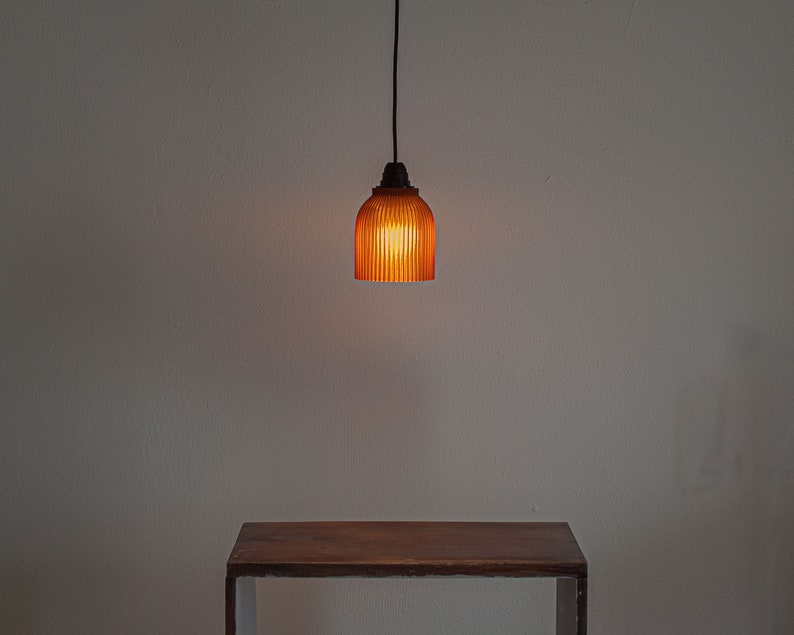 Pendant lampshade AMBER retro minimal design, hanging pendant lamp LED ONLY image 4