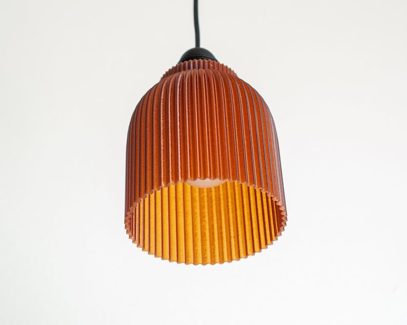 Hängelampenschirm AMBER Retro-Minimaldesign, hängende Pendelleuchte NUR LED Bild 1