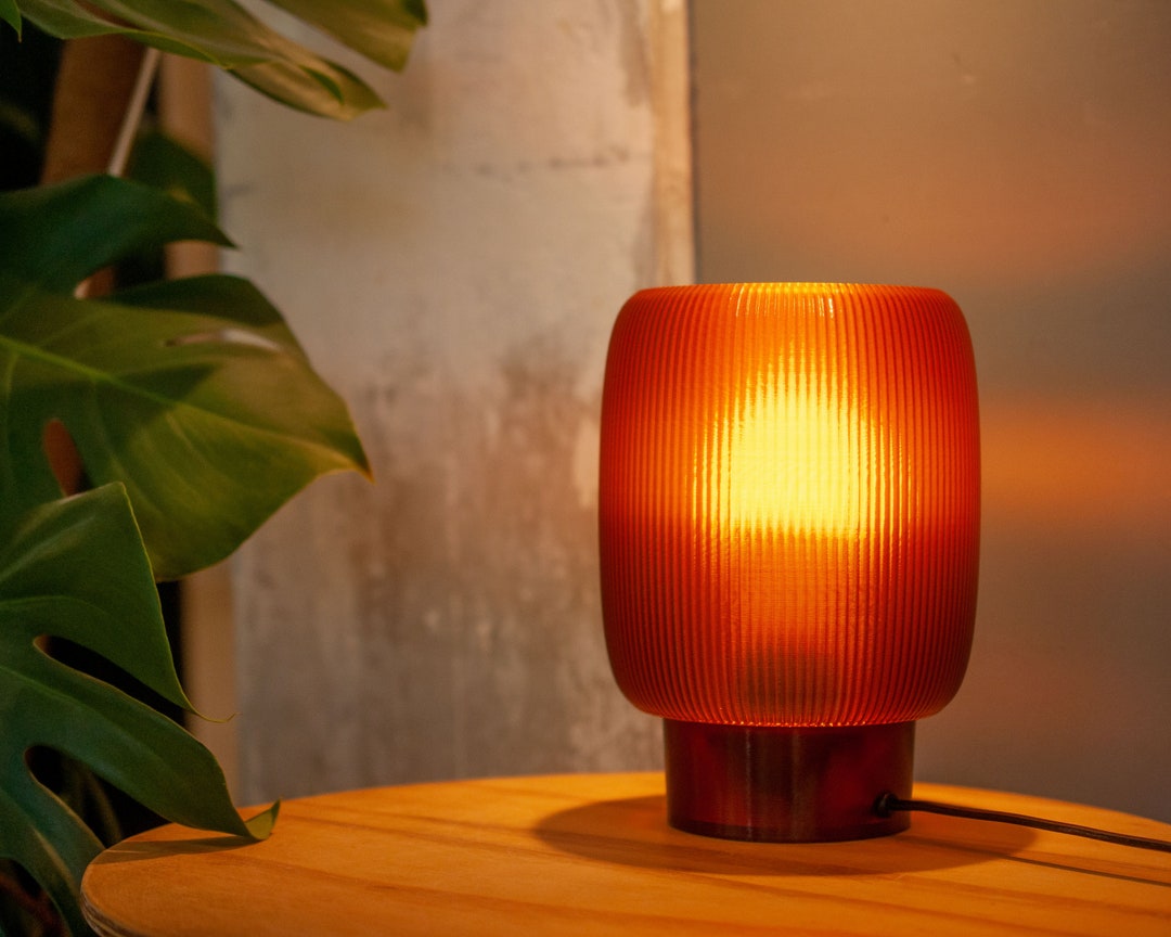 Table Lamp TORO X AMBER, Retro Minimal 3D Printed Bedside