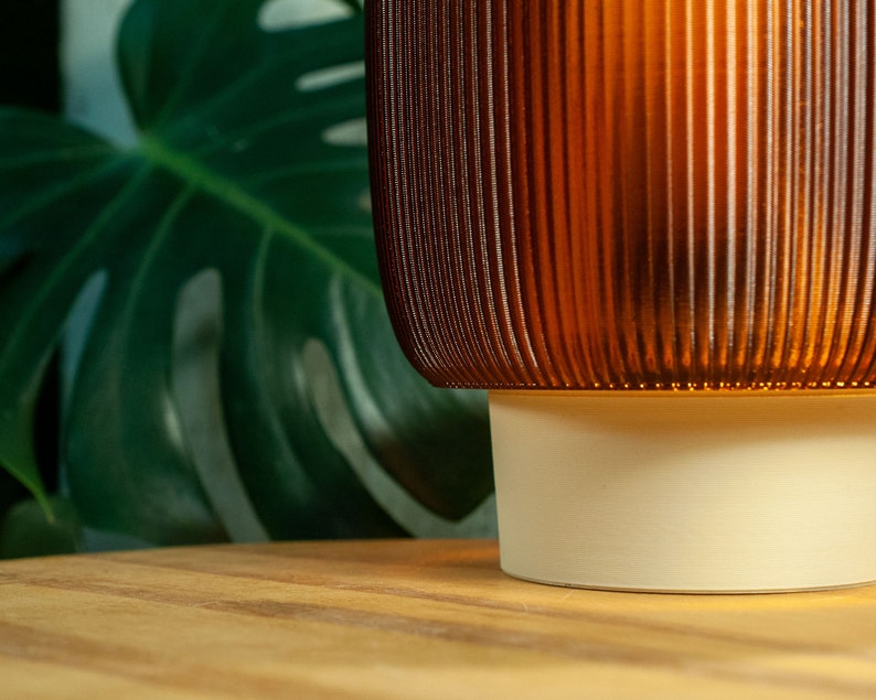 Tischlampe TORO x AMBER, minimalistische 3D-gedruckte Nachttischlampen im Retro-Stil Bild 10