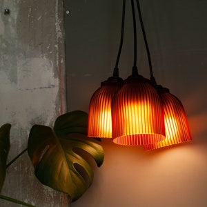 Pendant lampshade AMBER retro minimal design, hanging pendant lamp LED ONLY image 3