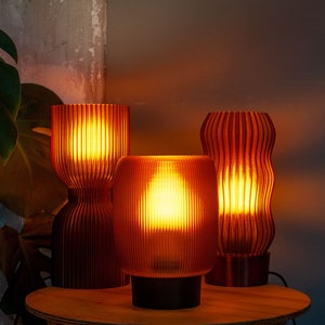 DIABOLO Table Lamp Eco-Friendly Amber Lamp 3D Printed with Recycled PETG Material, for use with LED Bulbs image 7