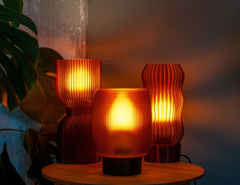 DIABOLO Table Lamp Eco-Friendly Amber Lamp 3D Printed with Recycled PETG Material, for use with LED Bulbs image 7