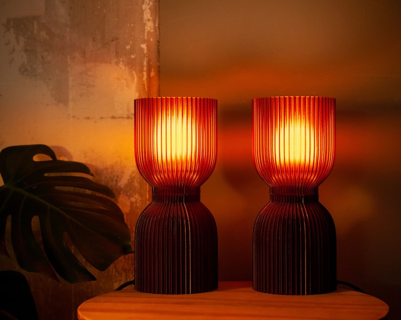 DIABOLO Tischlampe Umweltfreundliche bernsteinfarbene Lampe, 3D-gedruckt aus recyceltem PETG-Material, zur Verwendung mit LED-Leuchtmitteln Bild 6