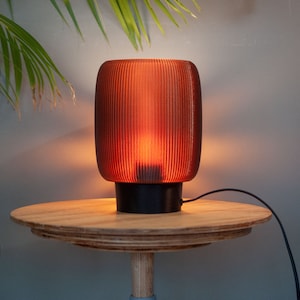 Tischlampe TORO x AMBER, minimalistische 3D-gedruckte Nachttischlampen im Retro-Stil Charcoal Black