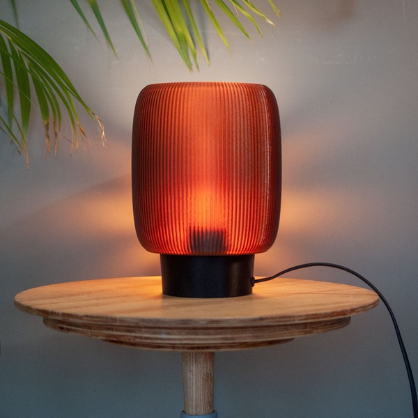 Tischlampe TORO x AMBER, minimalistische 3D-gedruckte Nachttischlampen im Retro-Stil