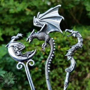Dragon Hair Stick, Dragon Barrette, Dragon Hair Clip, Dragon Magic, Witch Hair Pin, Witchy Barrette, Celtic Gift, Viking Hair Stick