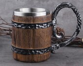 Viking Tankard Drinking Horn Cup Ale Beer Wine Goblet 20oz Tankard Wooden Tankard Viking Gift
