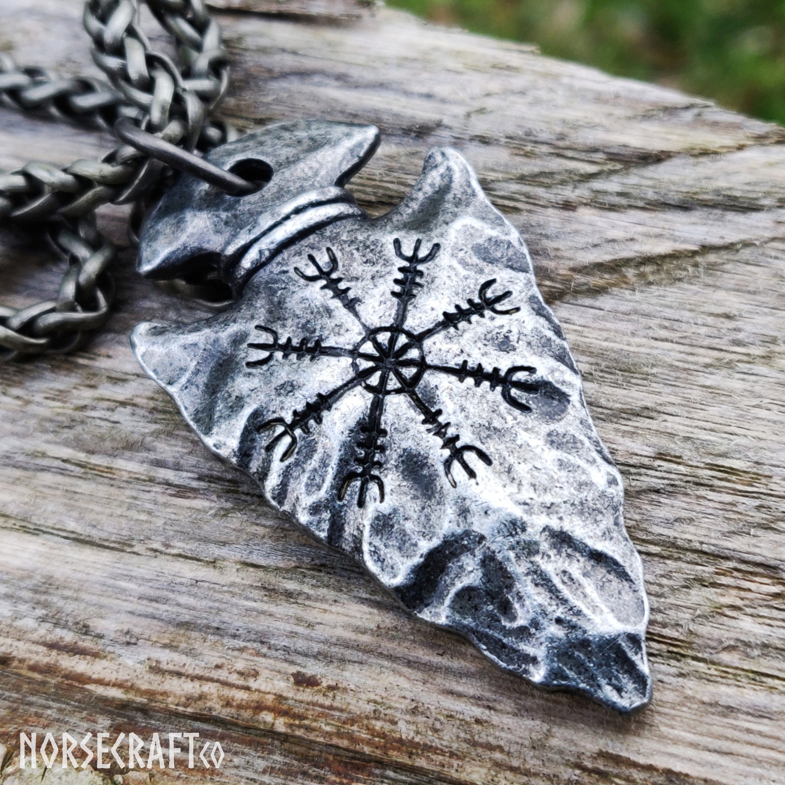 plotseling Ontcijferen rijstwijn Viking Helm of Awe Spear Arrowhead Necklace Pendant Stainless - Etsy