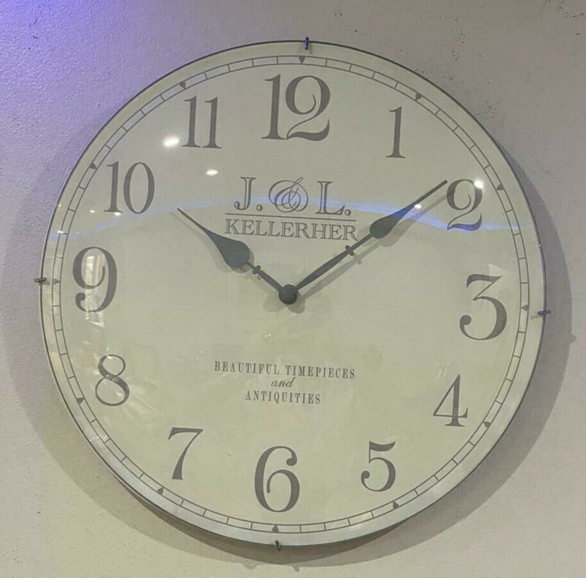 Marks and Spencer White Domed Glass Wall Clock 6894 Etsy