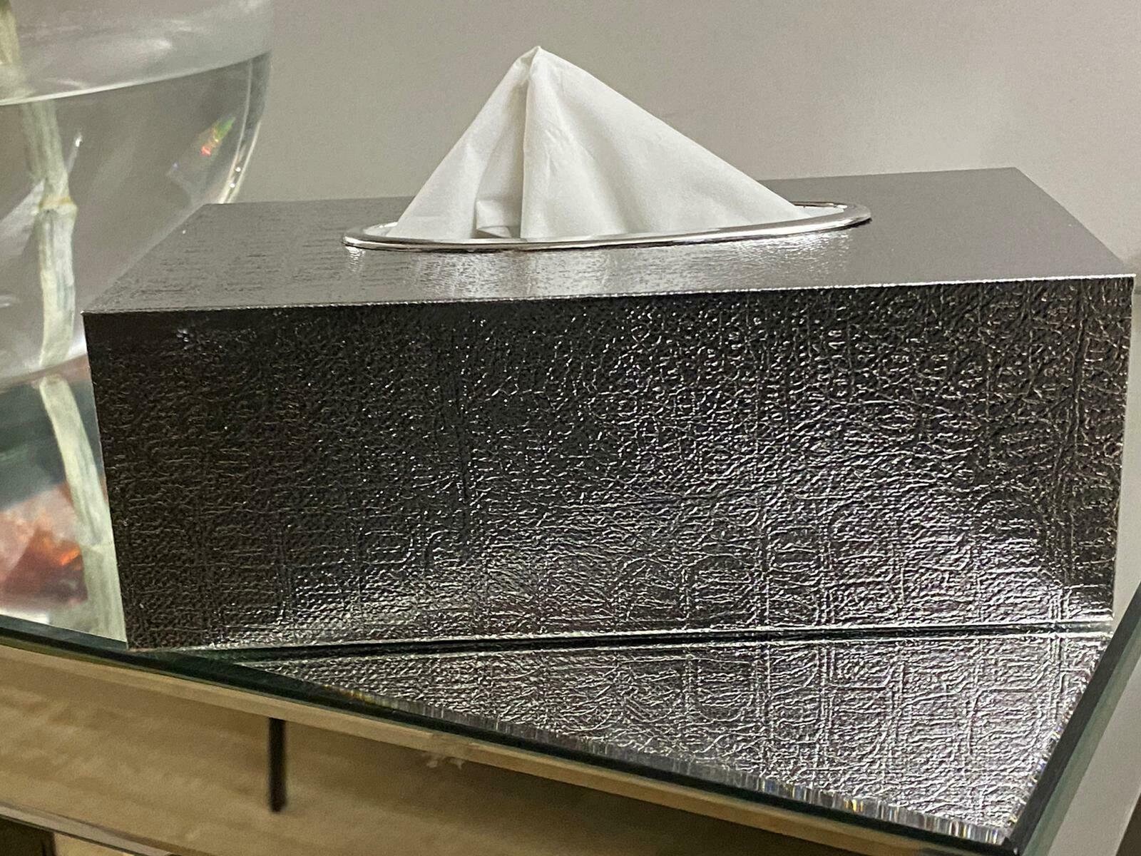 Silver Colour Rectangular Tissue Box 120016 Etsy