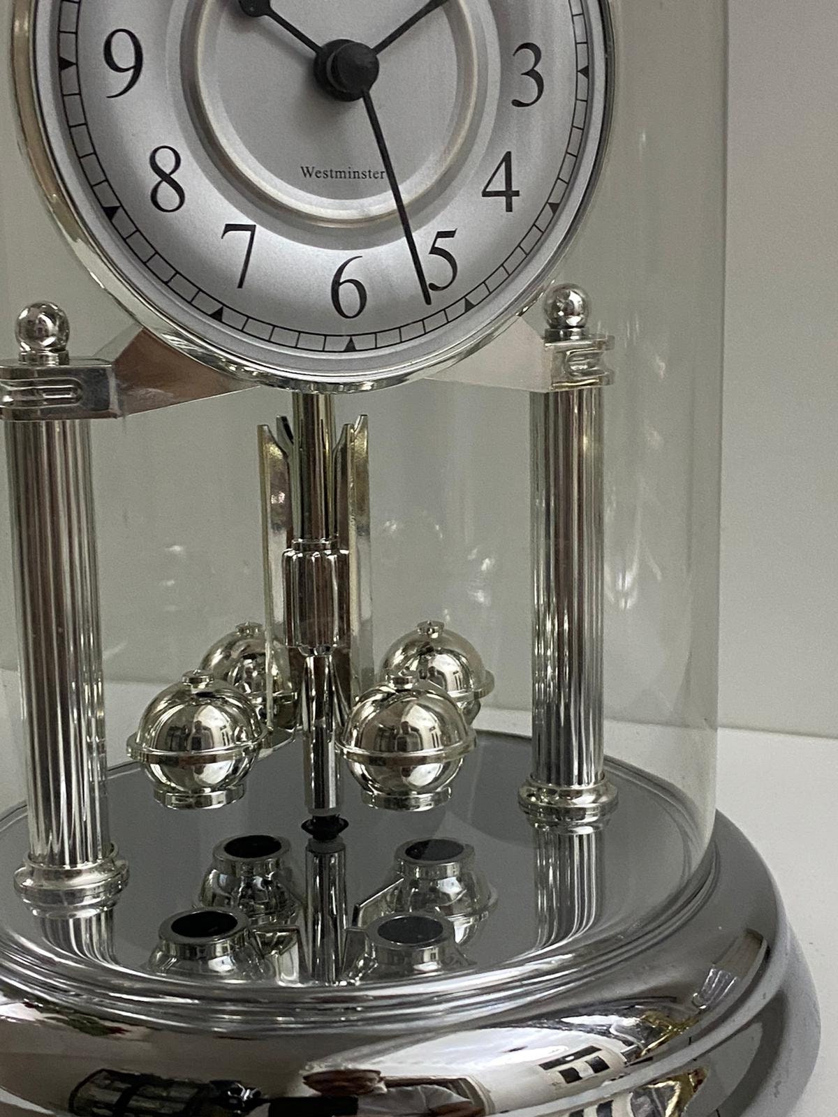London Clock Company Silver Westminster Chime Mantel Clock Etsy