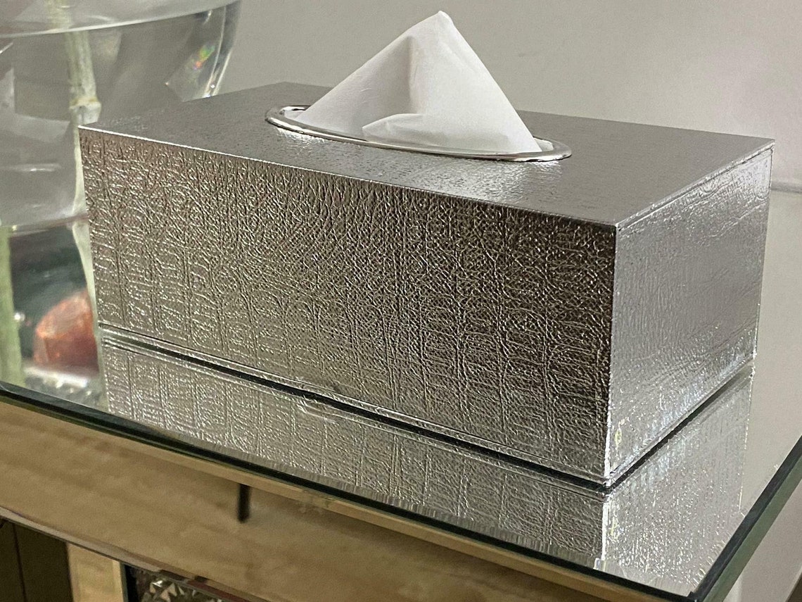 Silver Colour Rectangular Tissue Box 120016 Etsy