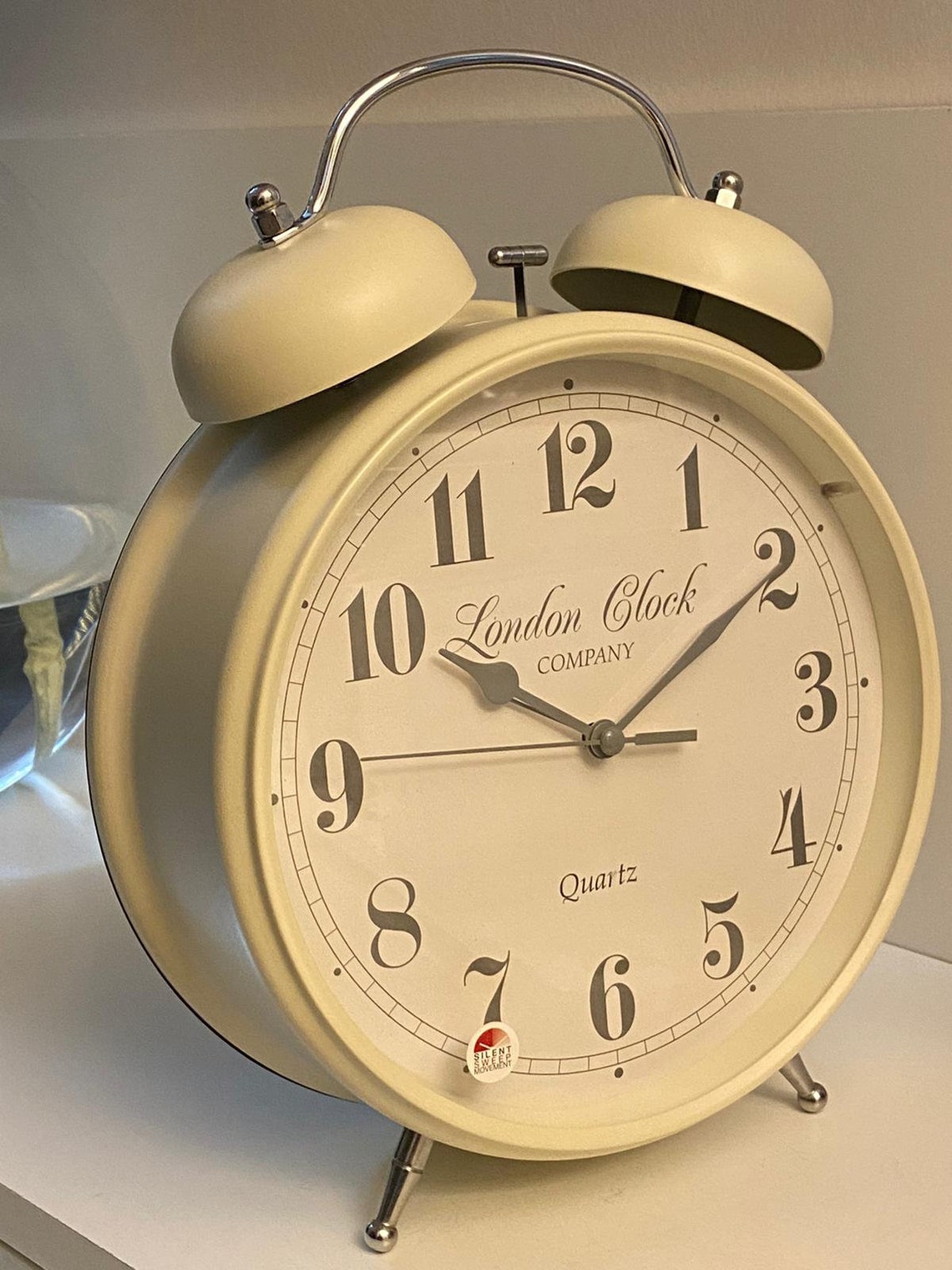 London Clock Company Cream Twin Bell Alarm Clock 34353 Etsy UK