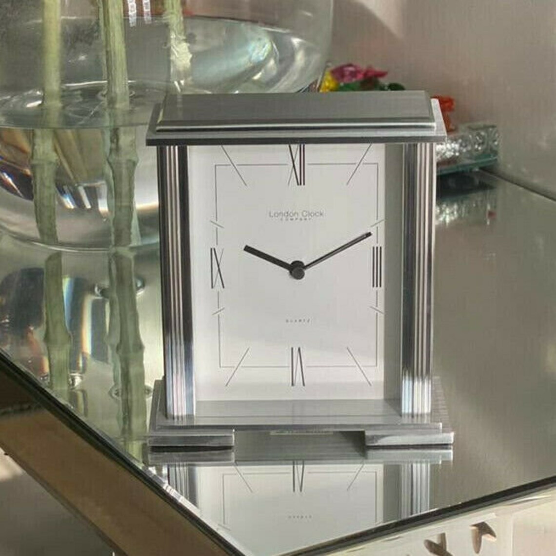 London Clock Company Silver Metal Mantel Clock 03038 Etsy