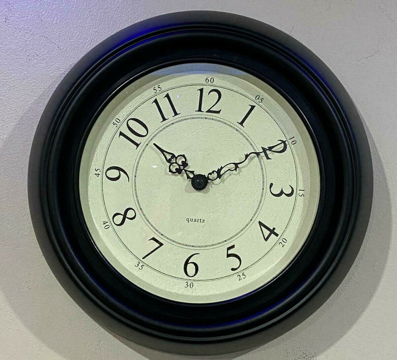 Marks And Spencer Black Traditional Wall Clock 3559 Etsy