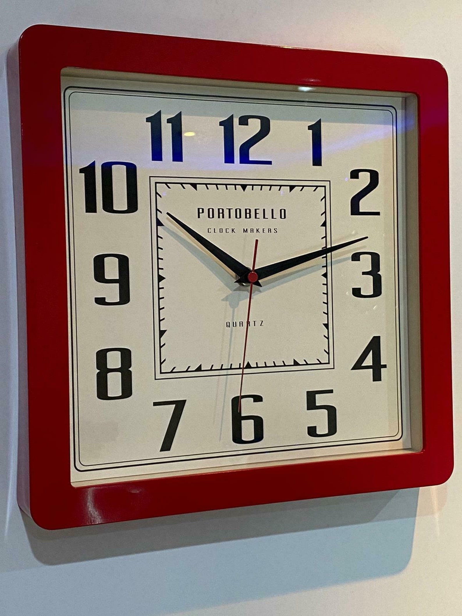 Portobello Red Square Wall Clock 000402 Etsy