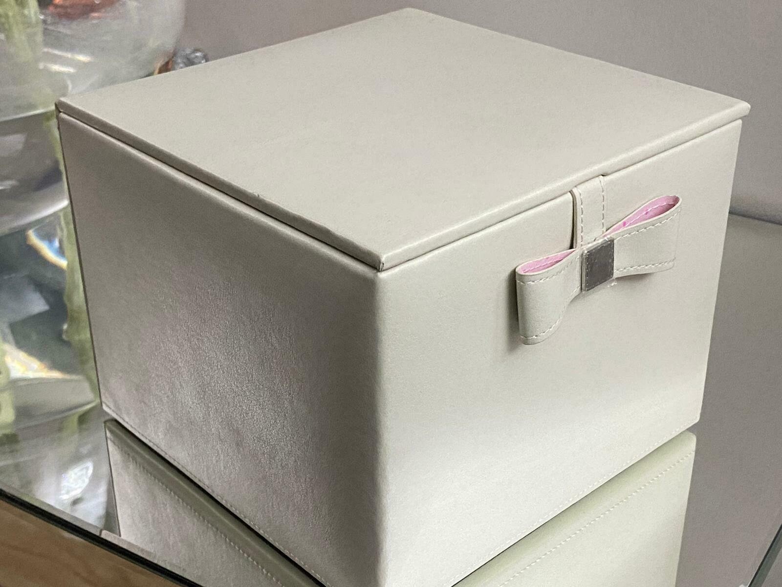 White Leather Large Square Jewellery Box 00120 Etsy