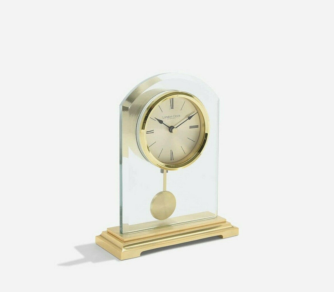 London Clock Company Gold Arch Pendulum Mantel Clock 03148 Etsy