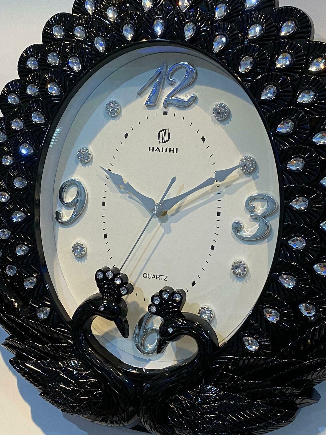 Haishi Black Peacock Design Wall Clock 0003073 Etsy