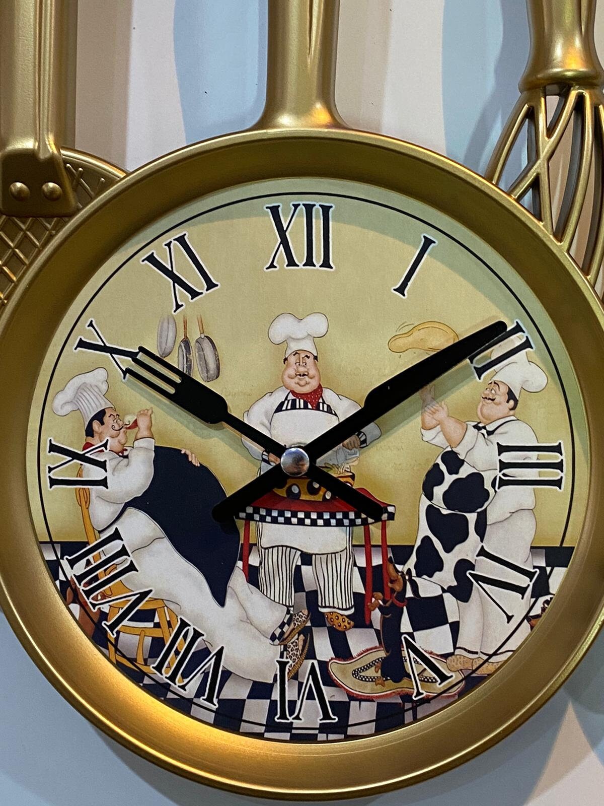 Golden Kitchen Wall Clock 000445 Etsy