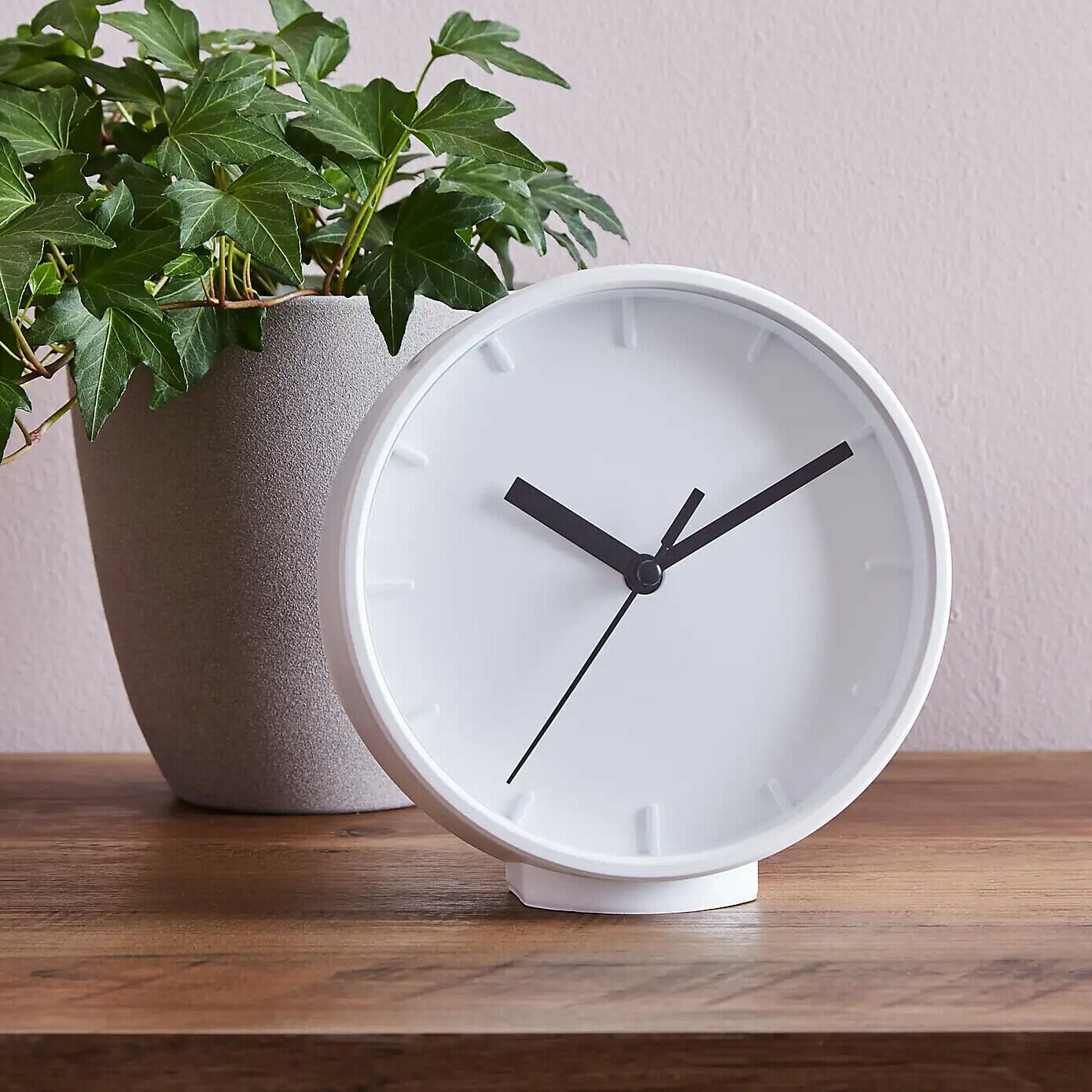 White Round Mantel Clock 0003093 Etsy