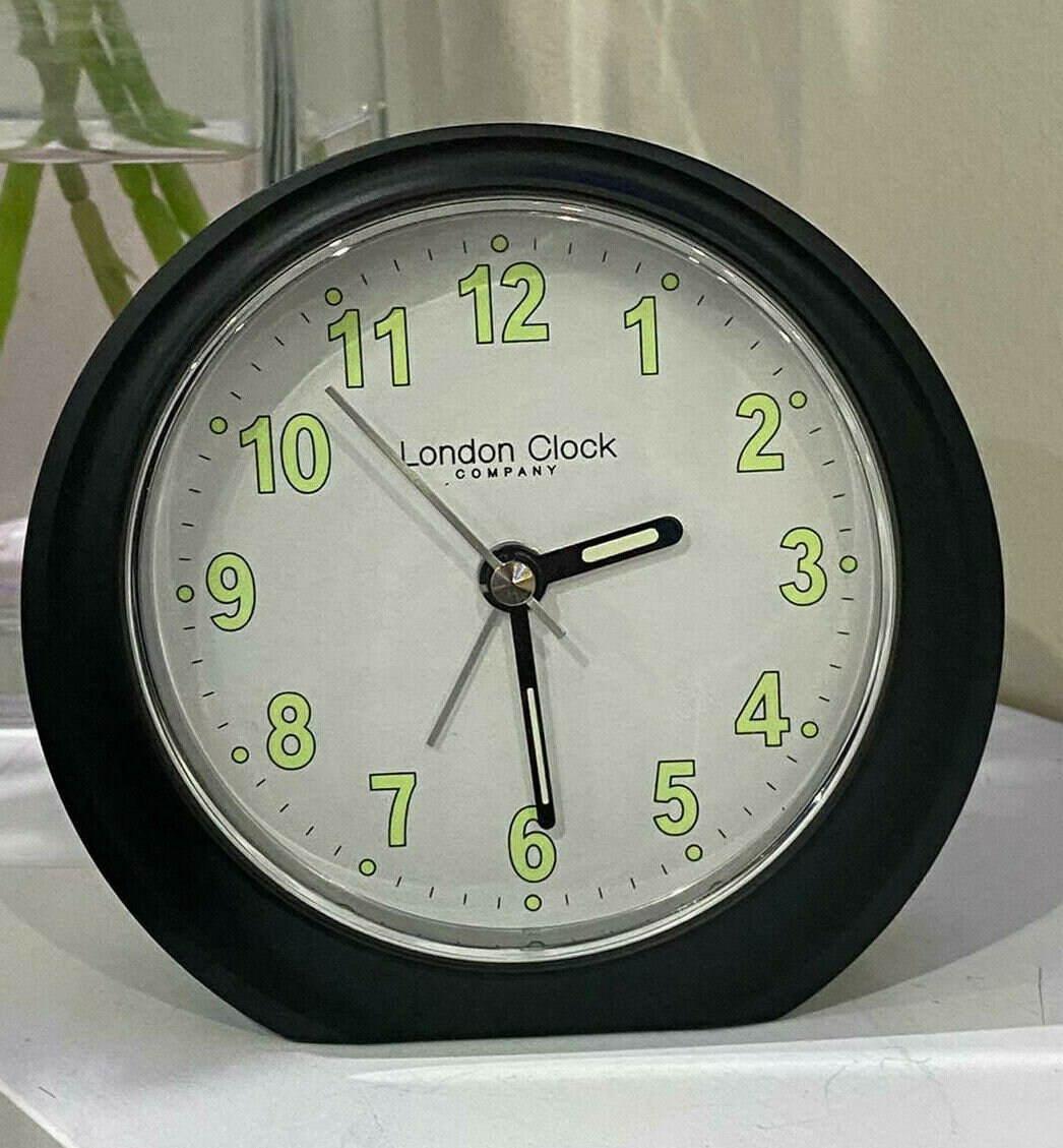 London Clock Company Black Analogue Alarm Clock 04255 Etsy