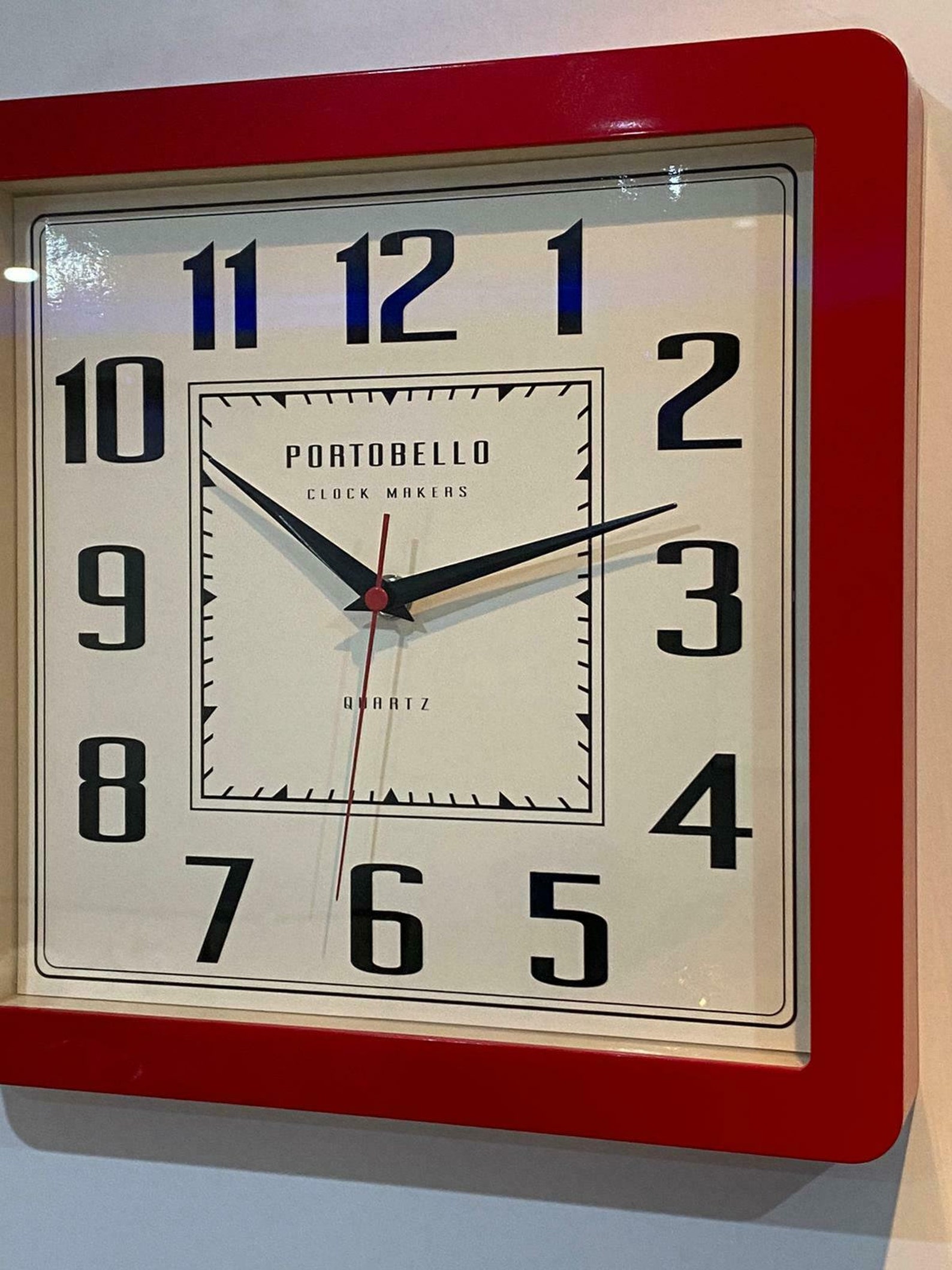 Portobello Red Square Wall Clock 000402 Etsy