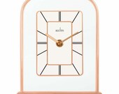 Acctim Rose Gold Finish Quartz Battery Mantel Clock Capo 36850