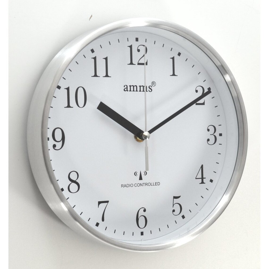 Amms Silver Round Silent Sweep Wall Clock 000525 Etsy