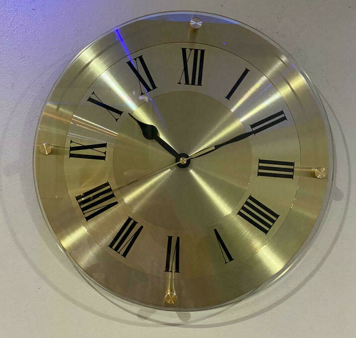 Marks and Spencer Gold Glass Wall Clock 4124 Etsy