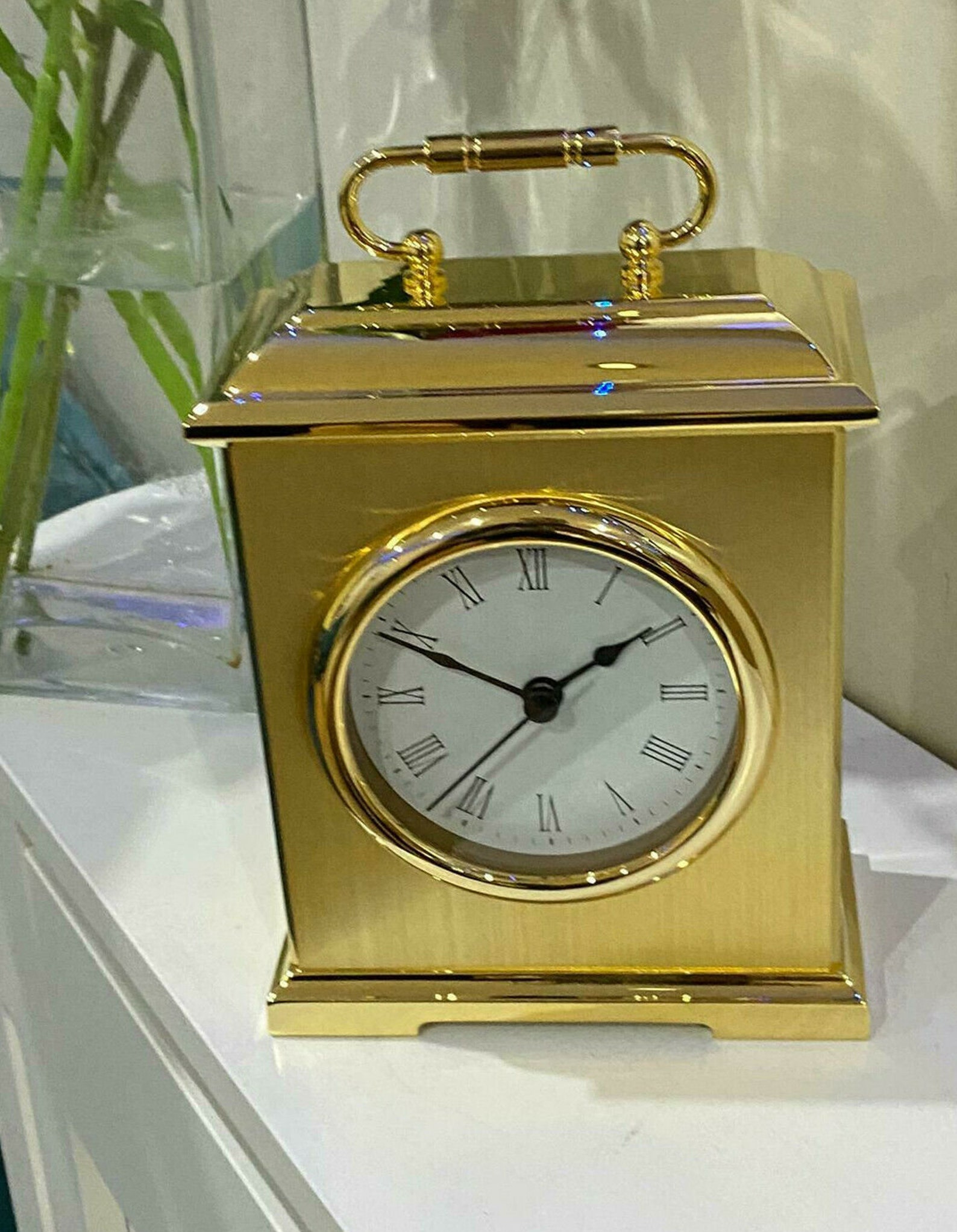 Marks And Spencer Gold Brass Mantel Clock 3548 Etsy