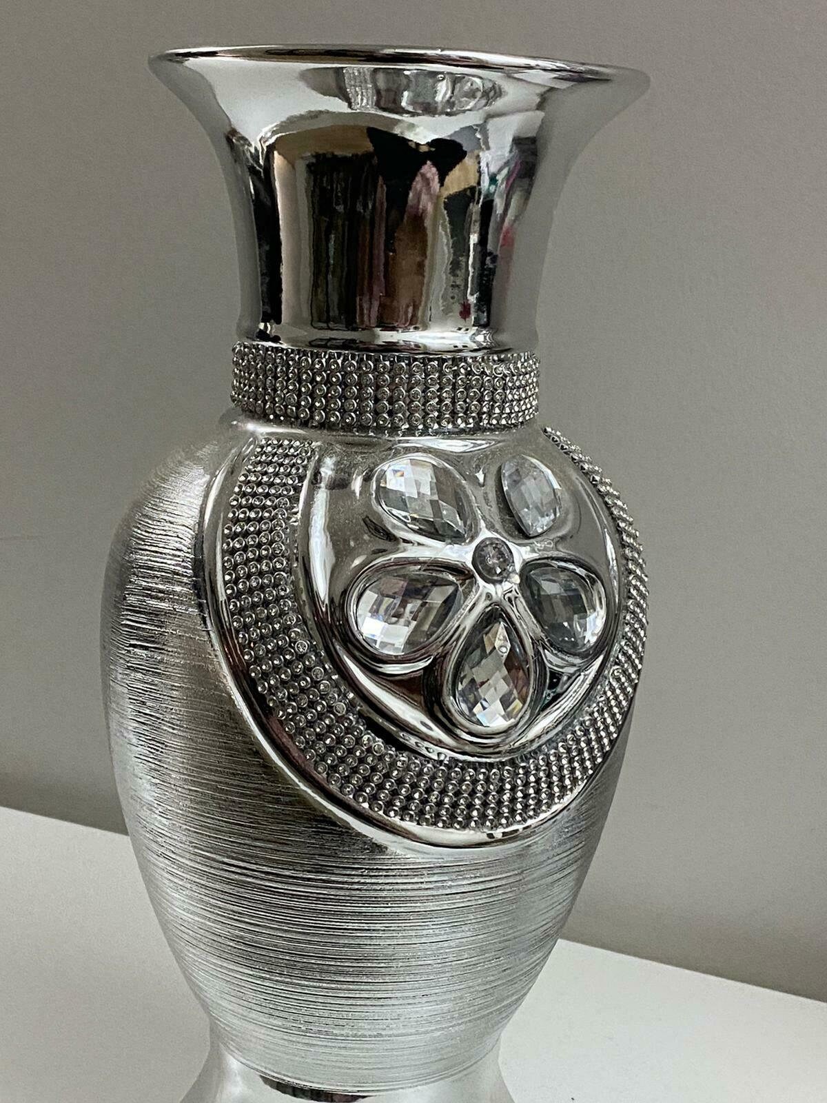 Silver Coloured Vases With Diamond Design VS002 Etsy