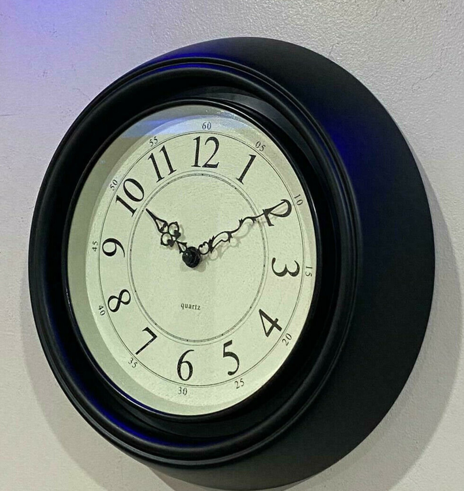 Marks And Spencer Black Traditional Wall Clock 3559 Etsy