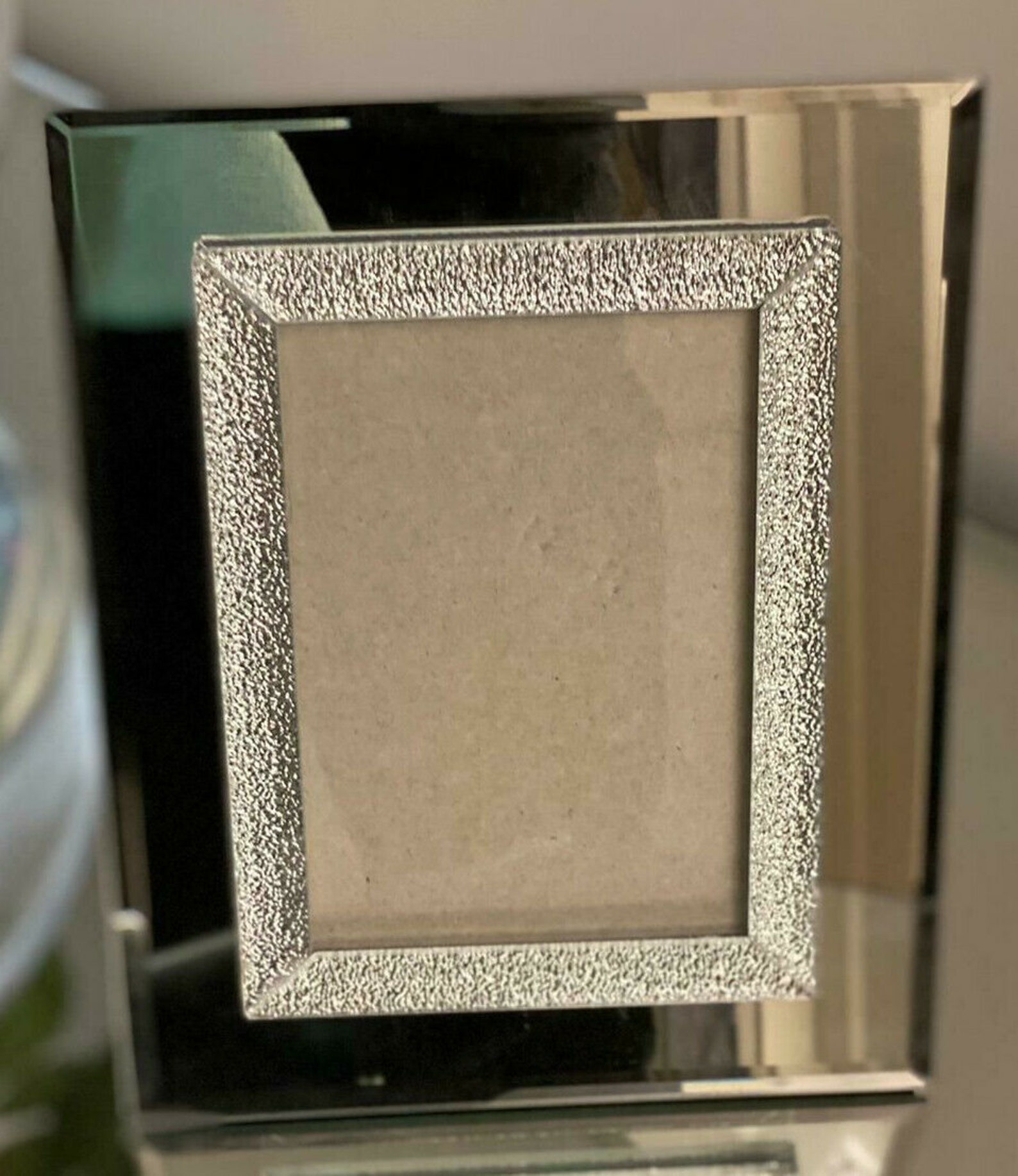 Silver Mirror Glitter Photo Frame 1714 Etsy