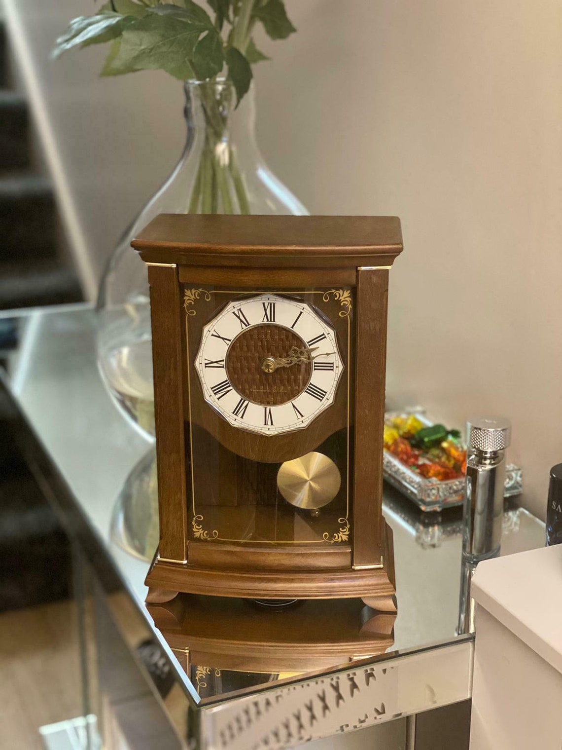 London Clock Company Wooden Pendulum Desk Clock 07059 Etsy