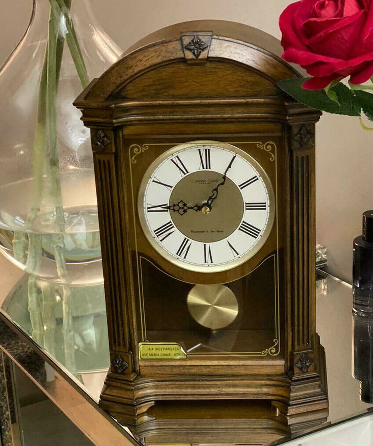 London Clock Company Desk Clock With Pendulum 07064 Etsy