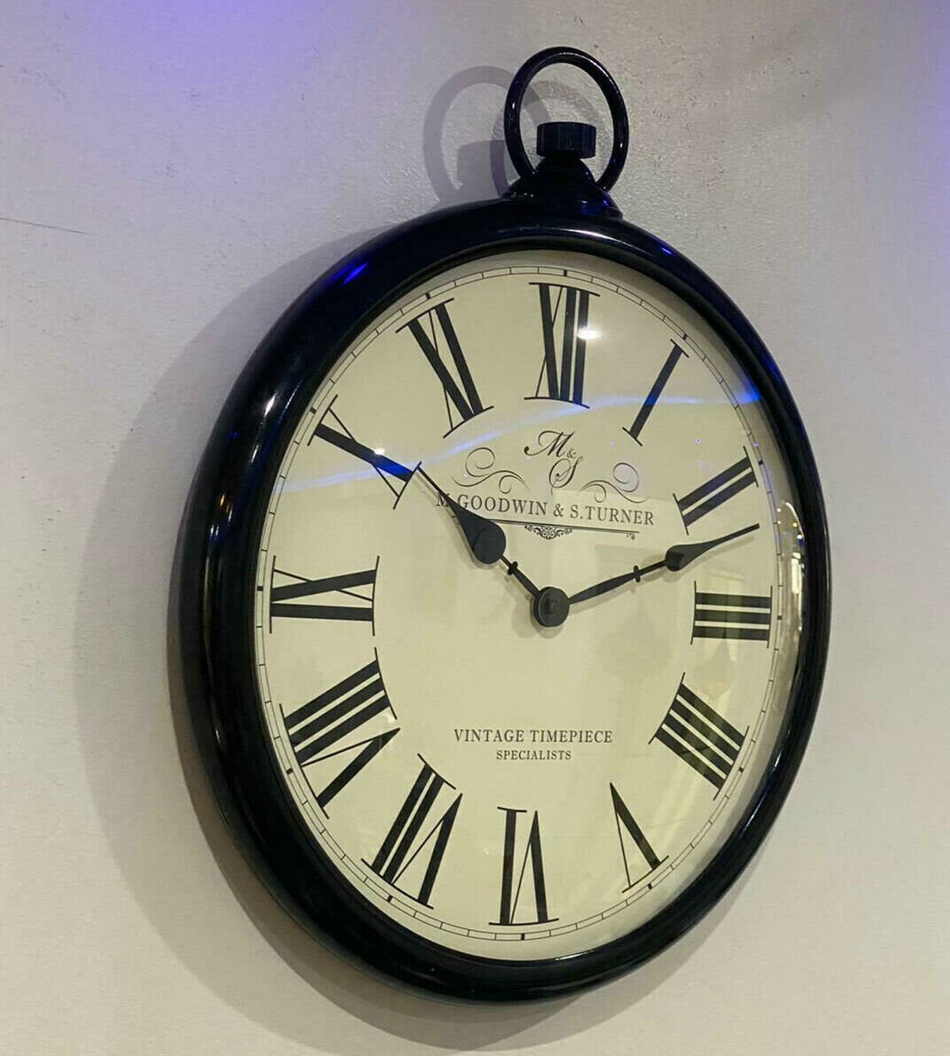 Marks And Spencer Classic Black Wall Clock 7434 Etsy