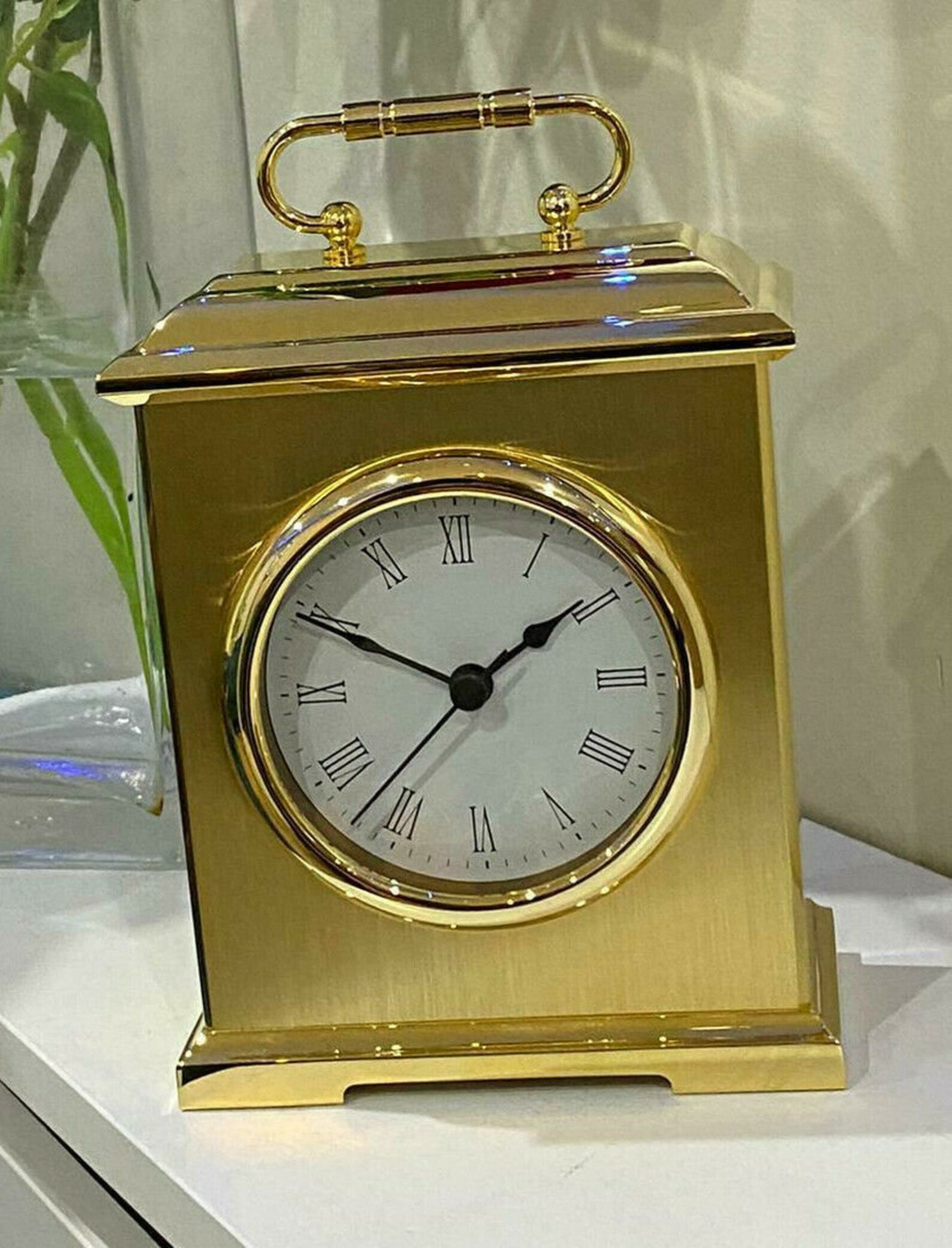 Marks And Spencer Gold Brass Mantel Clock 3548 Etsy