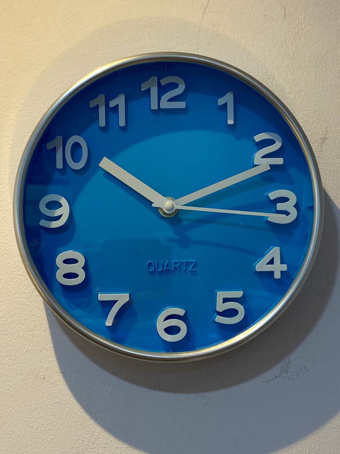 Round Blue Wall Clock 000551 Etsy