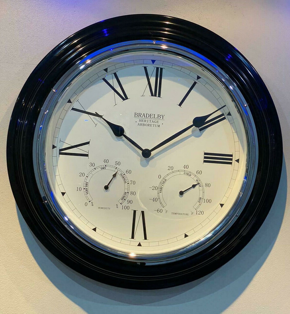 Marks And Spencer Black Wall Clock With Humidity And Etsy