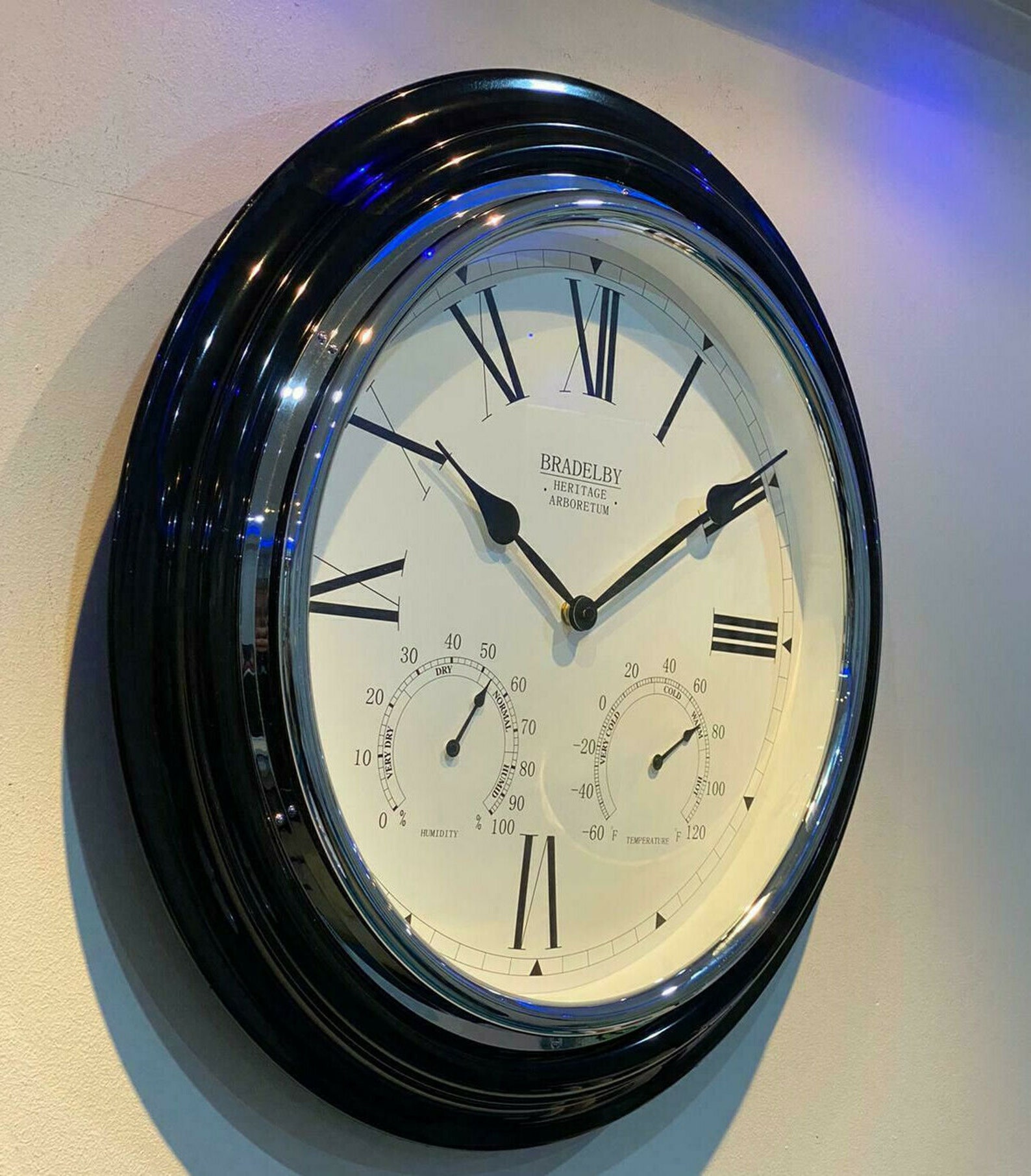 Marks and Spencer Black Wall Clock With Humidity and Etsy