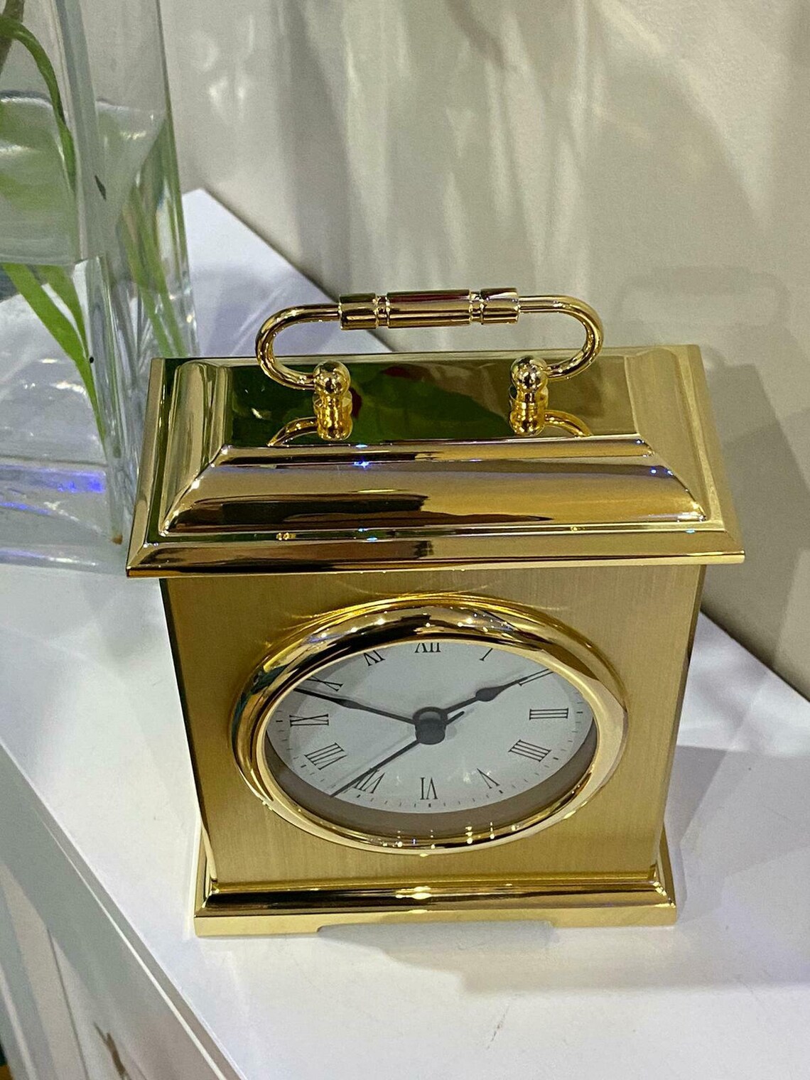 Marks And Spencer Gold Brass Mantel Clock 3548 Etsy