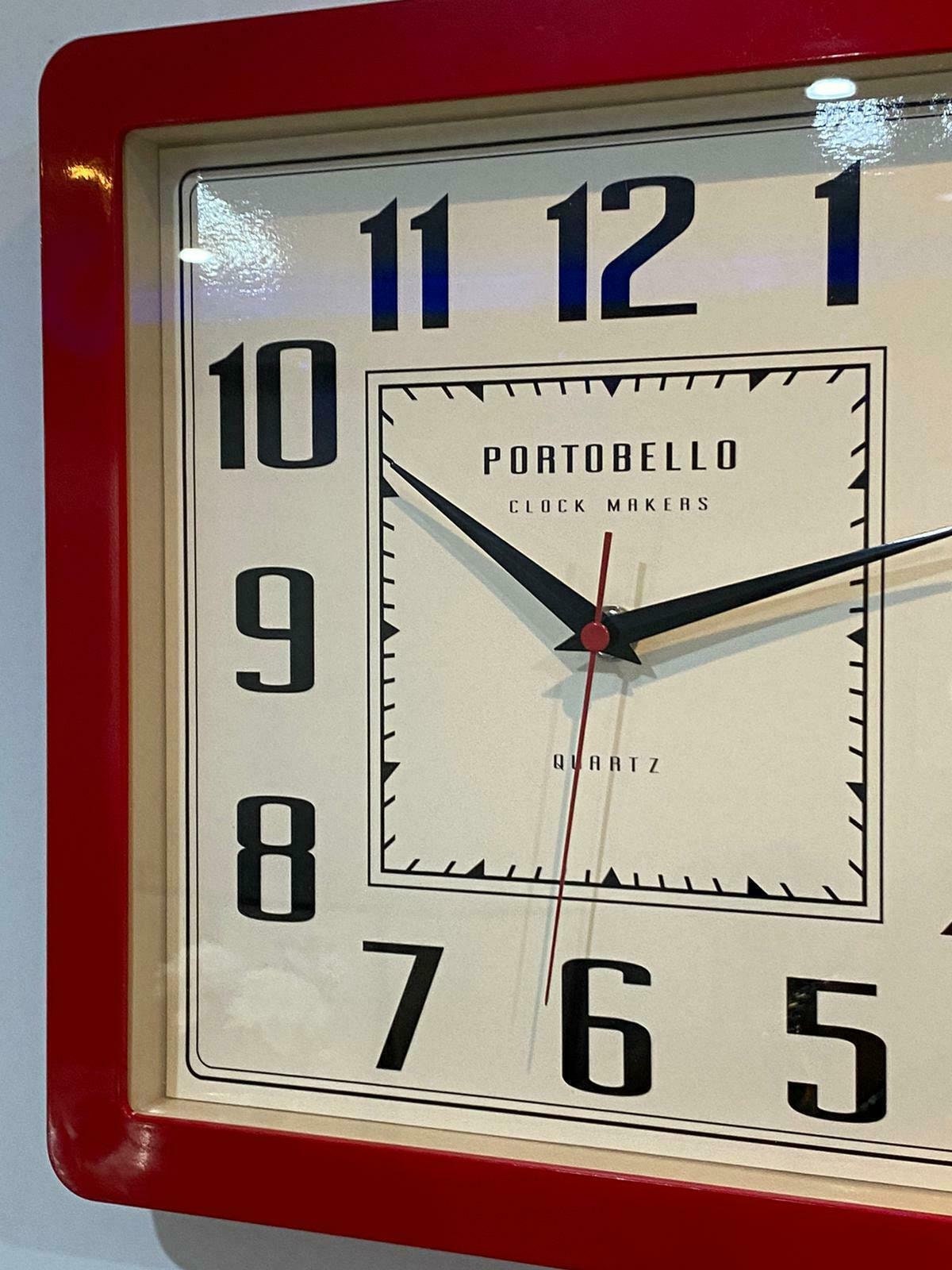 Portobello Red Square Wall Clock 000402 Etsy