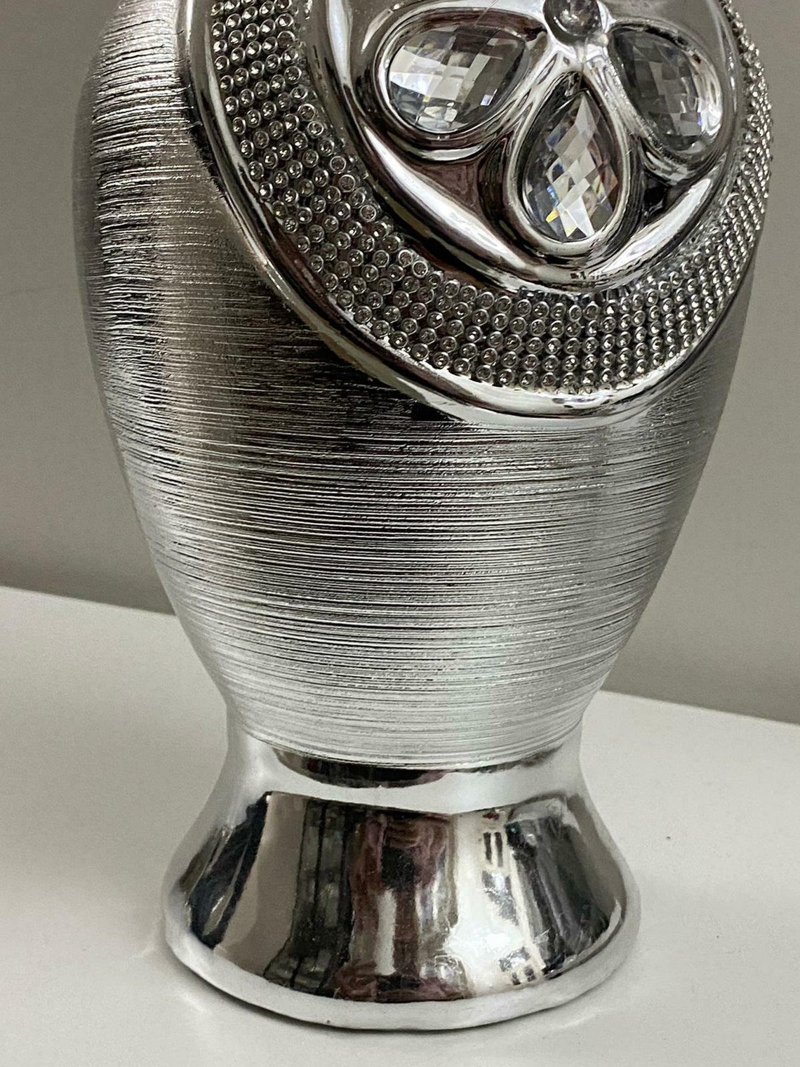 Silver Coloured Vases With Diamond Design VS002 Etsy